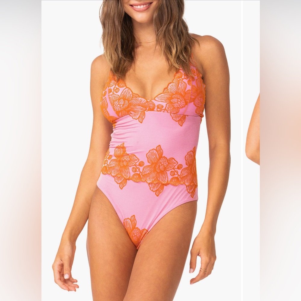 PQ SWIM Eloise Floral One-Piece Swimsuit, NWT, $164